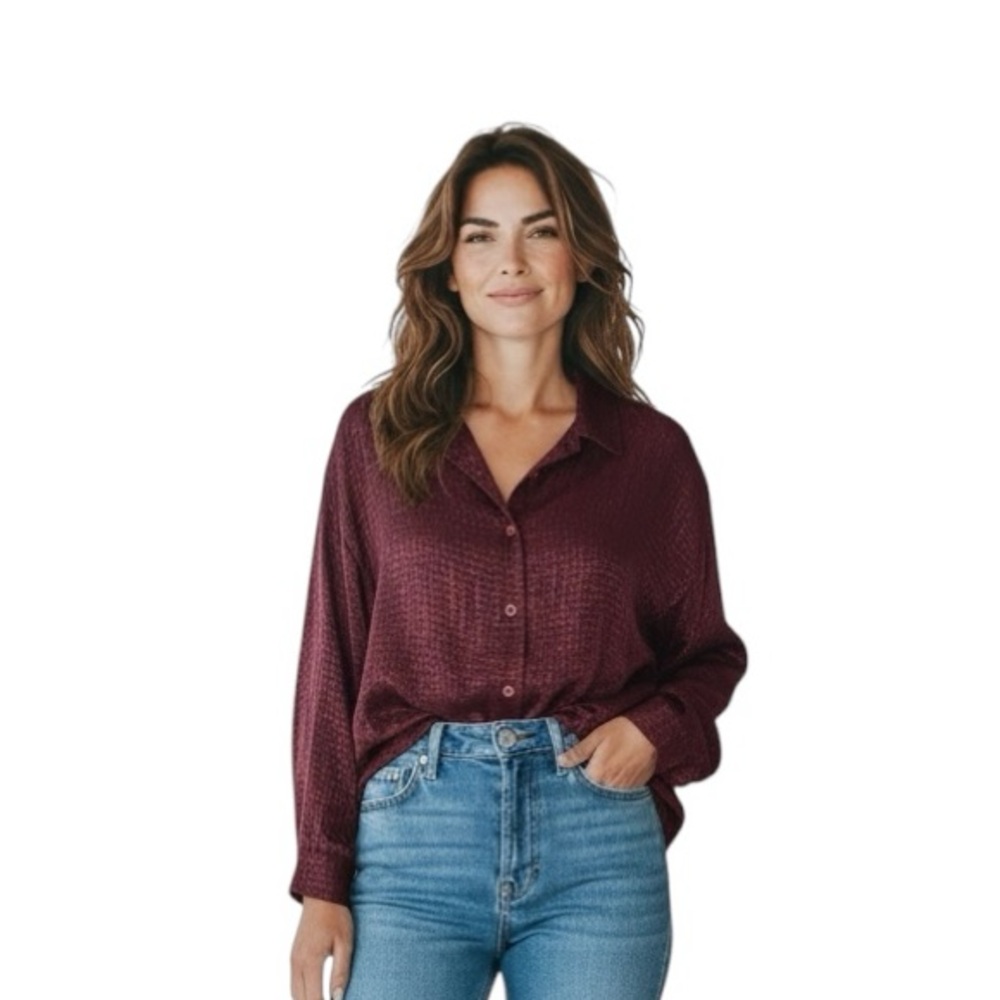Eileen Fisher Silk blend Sheer, Classic, preppy, corp core, long sleeve shirt